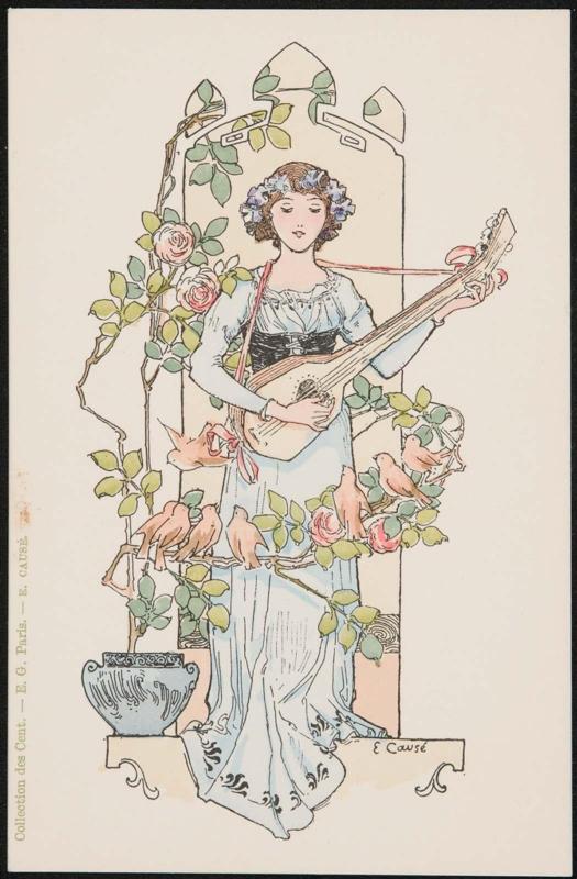 Woman playing a guitar