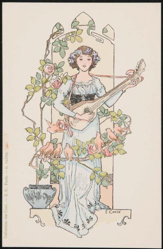 Woman playing a guitar