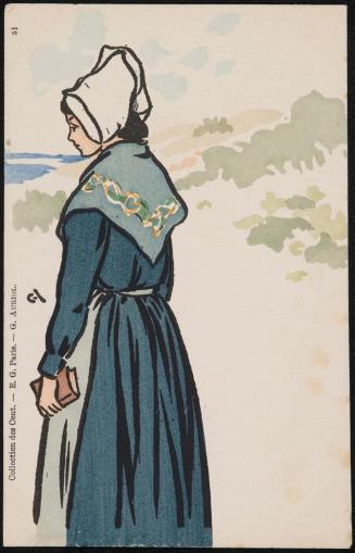 Puritan woman at the beach