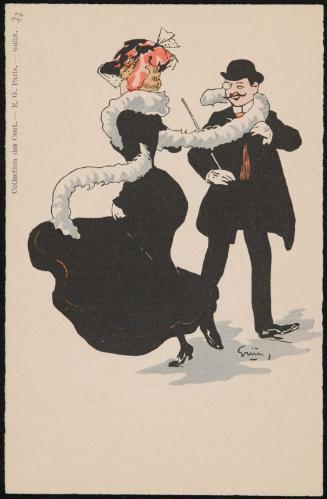 Woman with a white boa