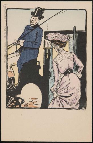 Woman entering a carriage