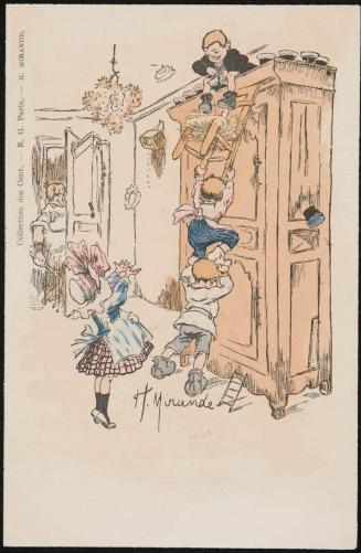 Children up to no good in the kitchen