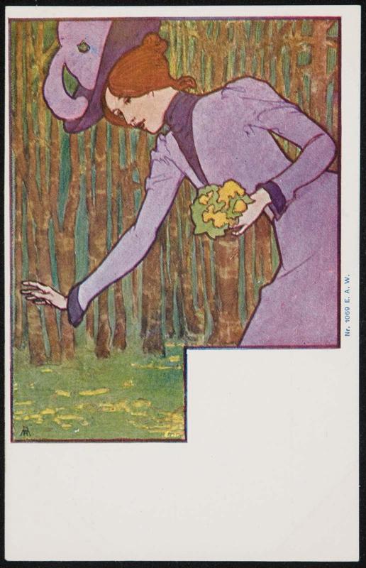 Woman picking flowers