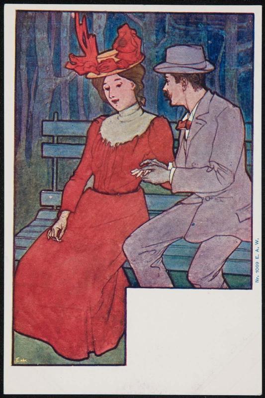 Couple sitting on a park bench