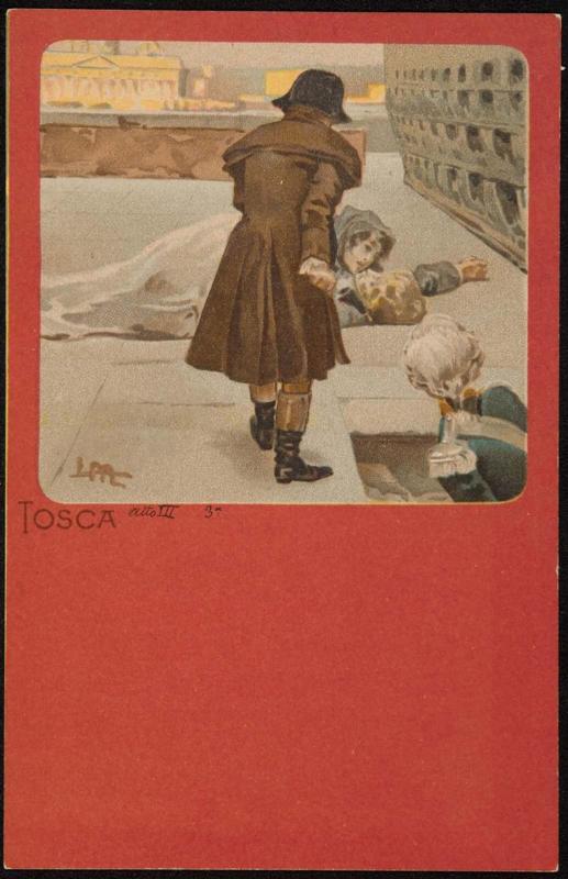 Atto III; Tosca laying over Cavaradossi's body