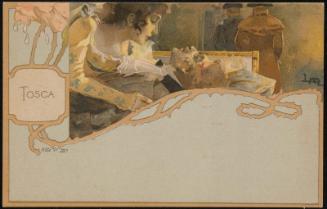 Atto 2a; Tosca hovering over the tortured Cavaradossi