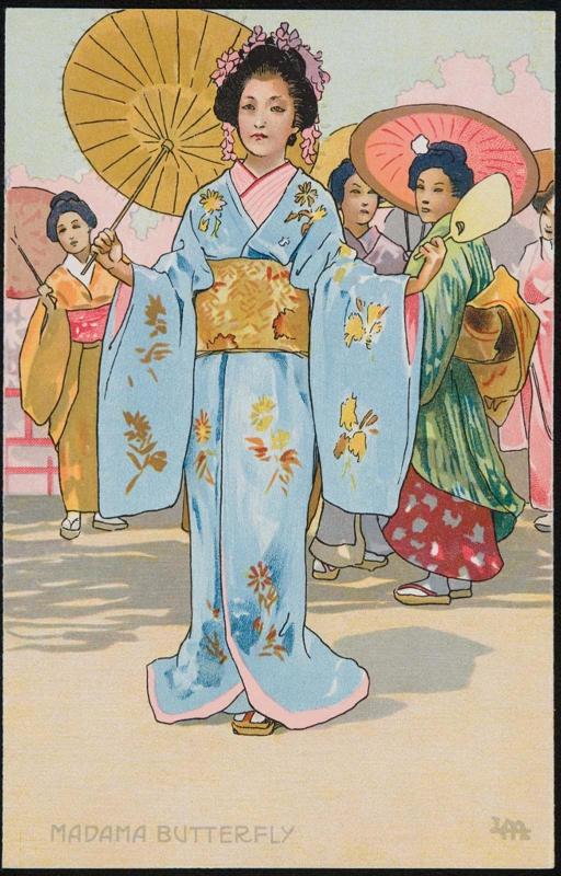 Geishas with parasols