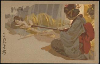Geisha playing a shamisen