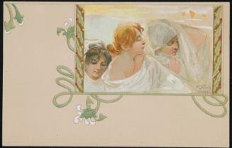 Three woman with flowing white dresses