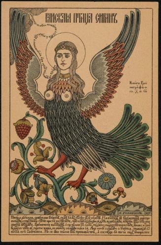 Woman depicted as a bird