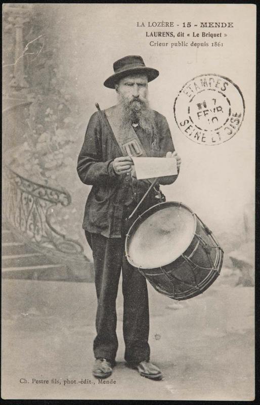 La Lozère - 15 - Mende; Laurens, dit « Le Briquet »; Crieur public depuis 1861