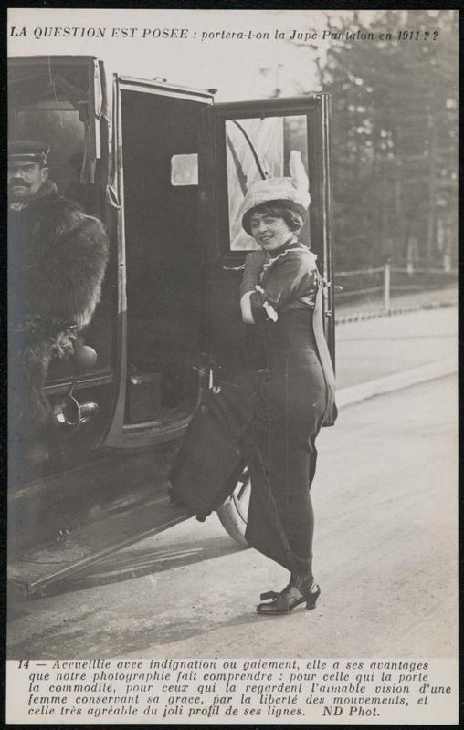 La Question est Posee: portera-t-on la Jupe -Pantalon en 1911??