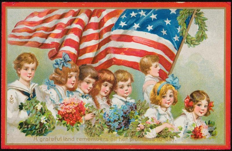 "A grateful land remembers all her promises to-day."