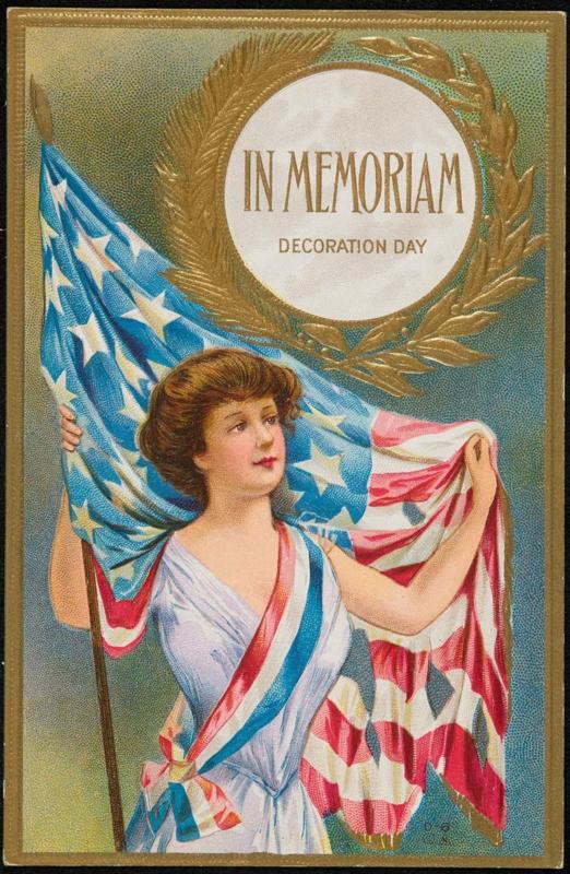 Woman holding a torn American flag