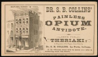 Advertisement for Dr. S. B. Collins' Painless Opium Antidote