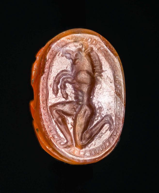 Scarab with a boar-man