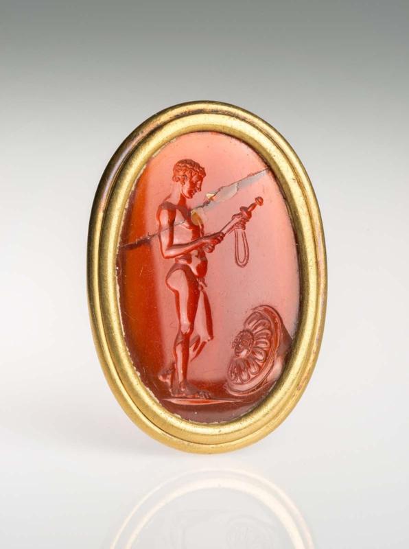 Oval gem with Theseus examining his father's sword