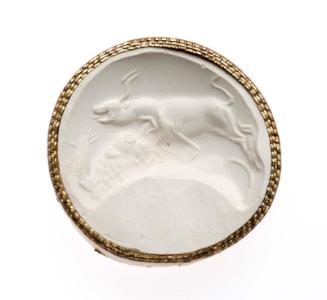 Lentoid seal with a lion attacking a bull