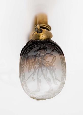 Scarab with warrior carrying wounded man