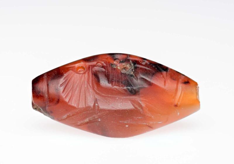 Amygdaloid seal with two recumbent lions