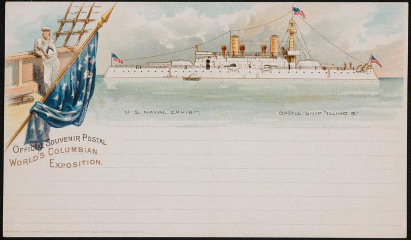 U.S. Naval Exhibit. Battle Ship "Illinois."