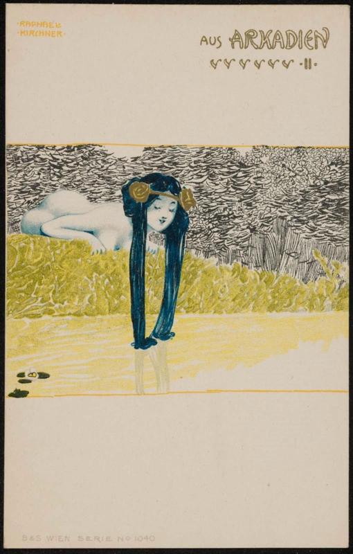 Woman gazing at her reflection in water, from the series From Arcadia