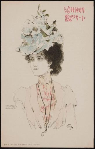 Woman with blue fashion hat, from the series Viennese Spirit