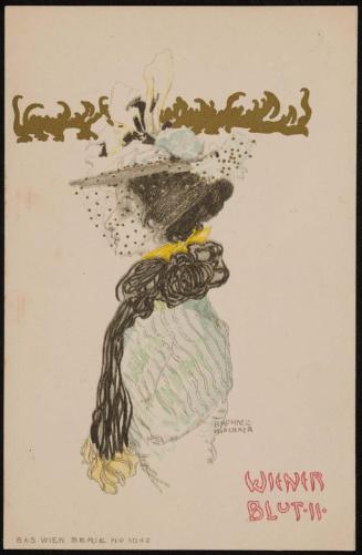 Woman with veiled fashion hat, from the series Viennese Spirit