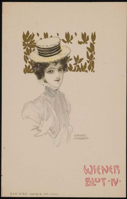 Woman with black and white fashion hat, from the series Viennese Spirit