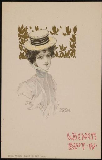 Woman with black and white fashion hat, from the series Viennese Spirit