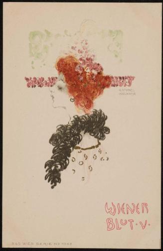 Woman with red hair and pink hat, from the series Viennese Spirit