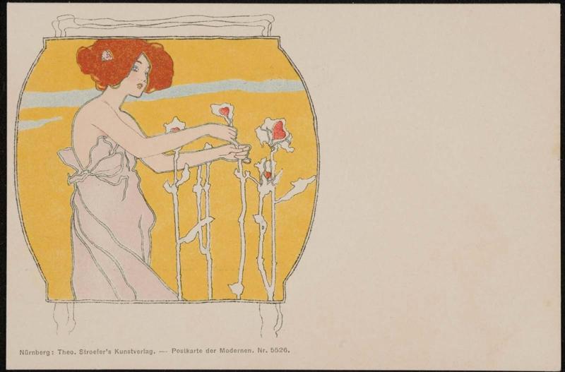 Woman picking flowers, from the series Heart Lady