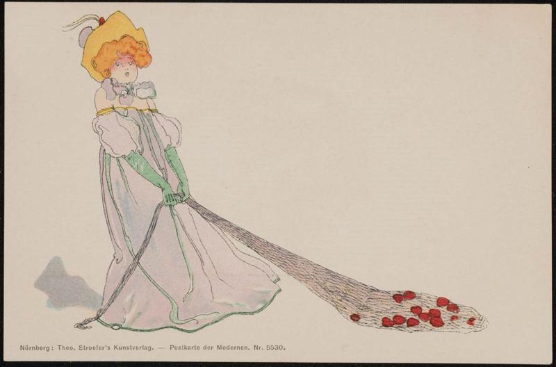 Woman with a net full of hearts, from the series Heart Lady