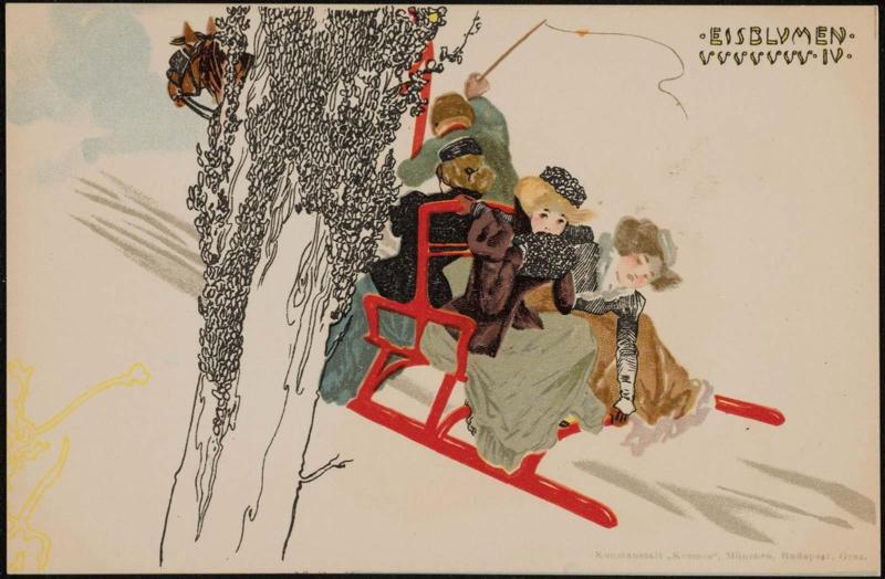 Women on a horse-drawn sleigh, from the series Ice Flowers