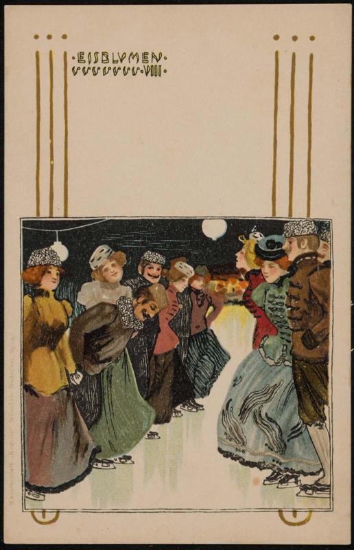 Women and men ice skating, from the series Ice Flowers