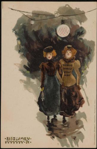 Women skating at night, from the series Ice Flowers