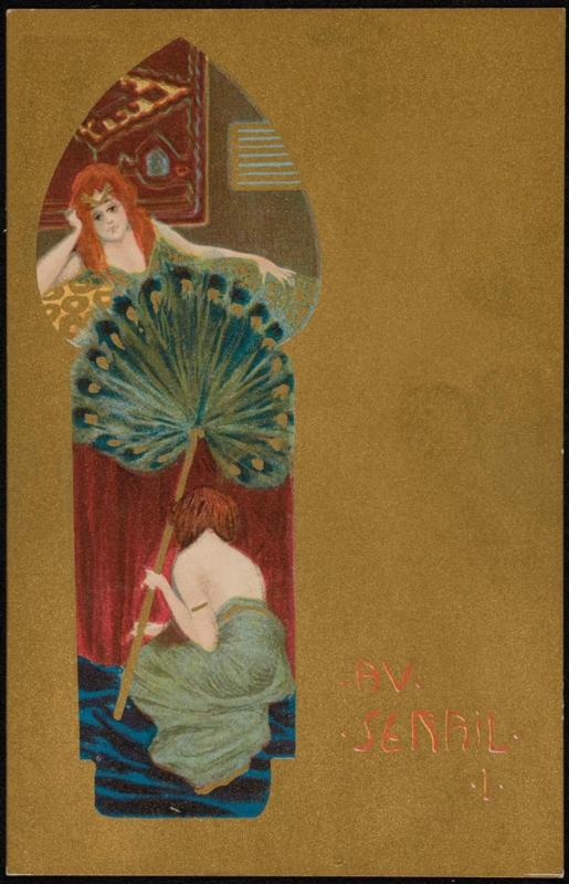 Women with a peacock feather fan, from the series In The Seraglio