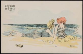 Two girls lying on beach, from the series Children at Sea
