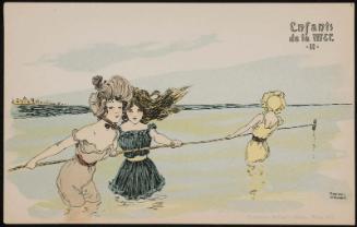 Girls in water holding rope, from the series Children at Sea