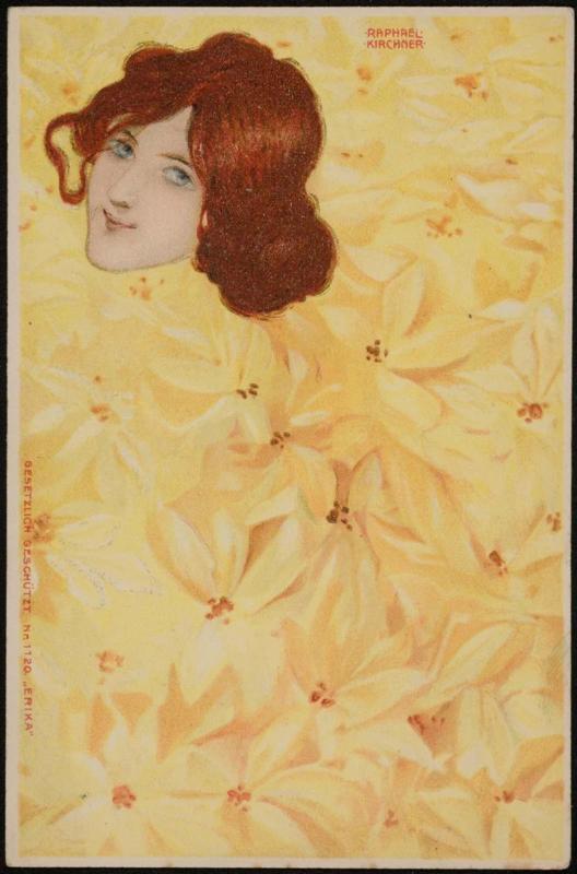 Brunette with yellow flowers, from the series Erika