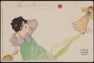Women playing tennis with hearts, from the series Heart Lady