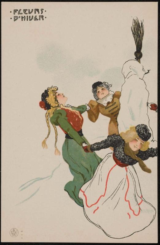 Women building a snow man, from the series Ice Flowers