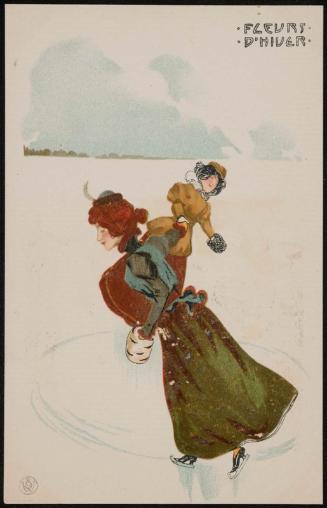 Two women ice skating, from the series Ice Flowers