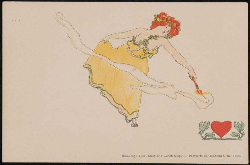 Woman burns a heart, from the series Coeur Dame