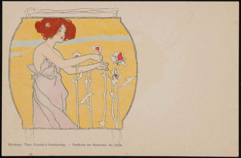 Woman picking flowers, from the series Coeur Dame