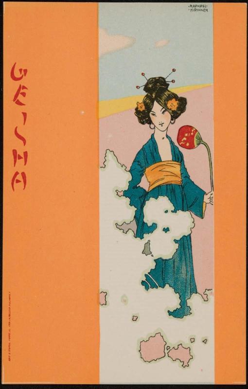 Red fan, from the series Geisha