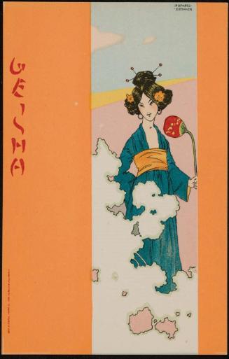 Red fan, from the series Geisha