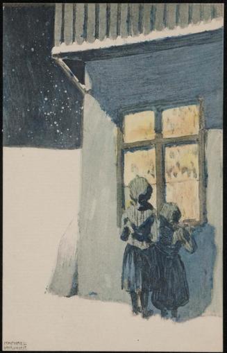 Singing carols at the window, from the series Christmas pictures