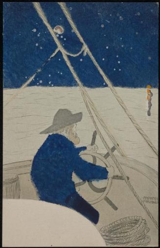 Ship sailing at night, from the series Christmas pictures