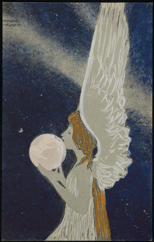 Angel holding earth in her hands, from the series Christmas pictures